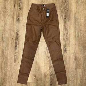 Brown Leather Jeans SZ Small Fashion Nova New With Tags